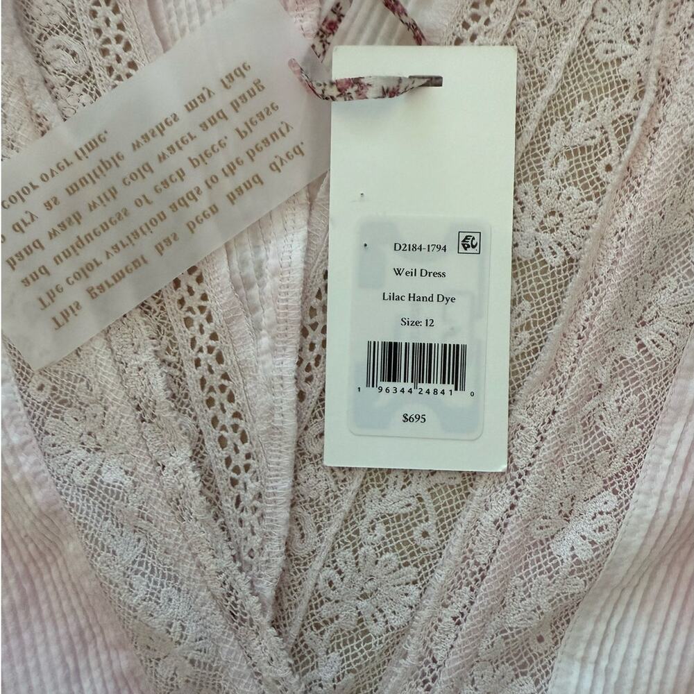 LoveShackFancy Blush Maxi Dress with Ruffle Sleeves - Picture 9 of 11